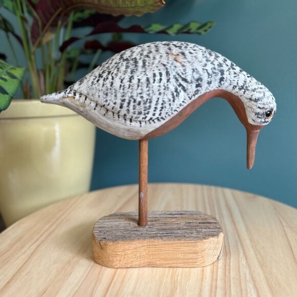 Vtg Hand Carved Avocet Shore Bird Harold McAllister Grasonville MD 1989 Signed - Picture 3 of 9